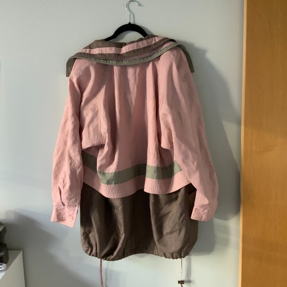 Vintage 80s Apropos Light Pink & Brown Jacket (Approx. size L) - Picture 8 of 10